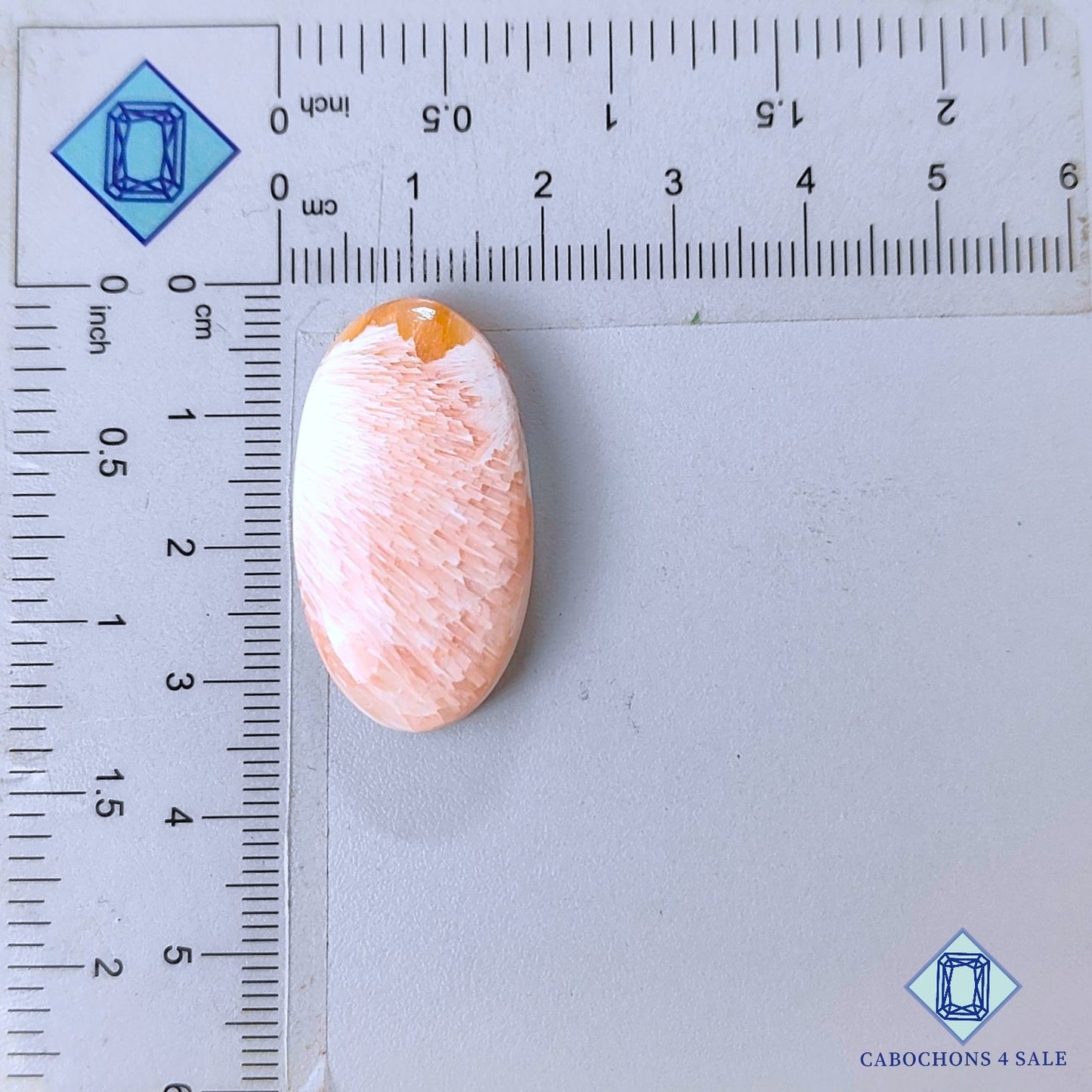 Natural Pink Scolecite Gemstone  Oval Cabochons 32*17*7mm from India available for sale