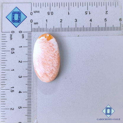 Natural Pink Scolecite Gemstone  Oval Cabochons 32*17*7mm from India available for sale
