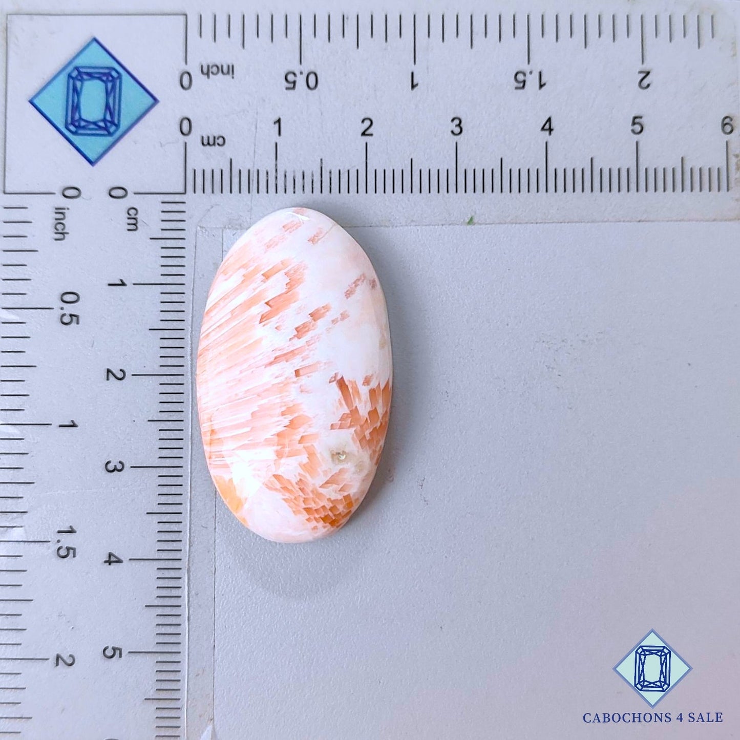 Natural Pink Scolecite Gemstone  Oval Cabochons 36*21*6mm from India available for sale