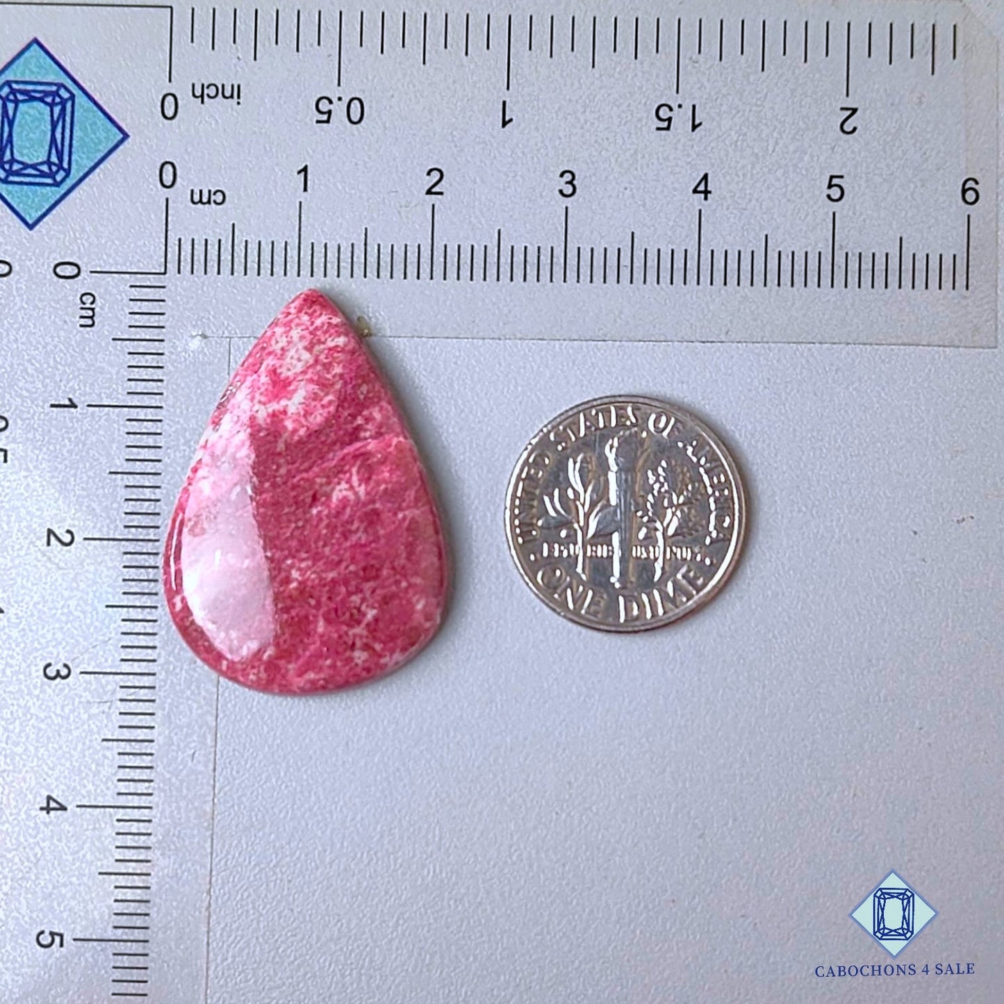 Natural Pink Thulite Gemstone  Pear Cabochons 30*21*4mm from Norway available for sale