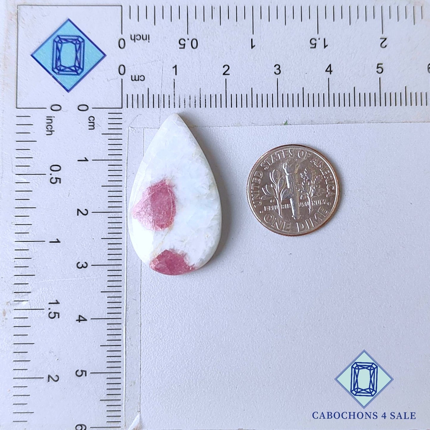 Pink Tourmaline Quartz Pear Cabochons