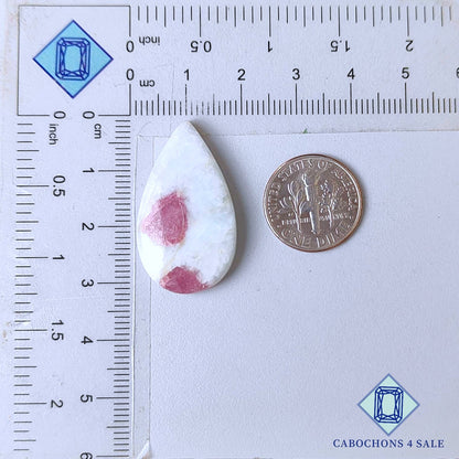 Pink Tourmaline Quartz Pear Cabochons