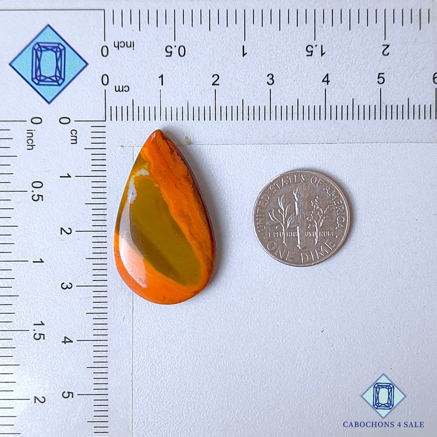 Natural Polychrome Jasper Gemstone Pear Cabochons 32*18*5mm from Madagascar  available for sale