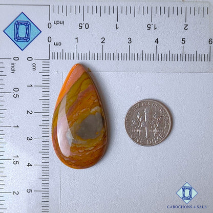 Natural Polychrome Jasper Gemstone Pear Cabochons 40*21*6mm from Madagascar  available for sale