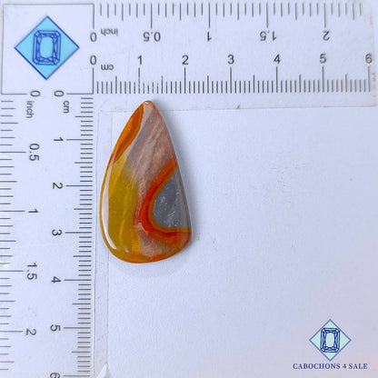 Natural Polychrome Jasper Gemstone  Pear Cabochons 34*19*3mm from Madagascar available for sale