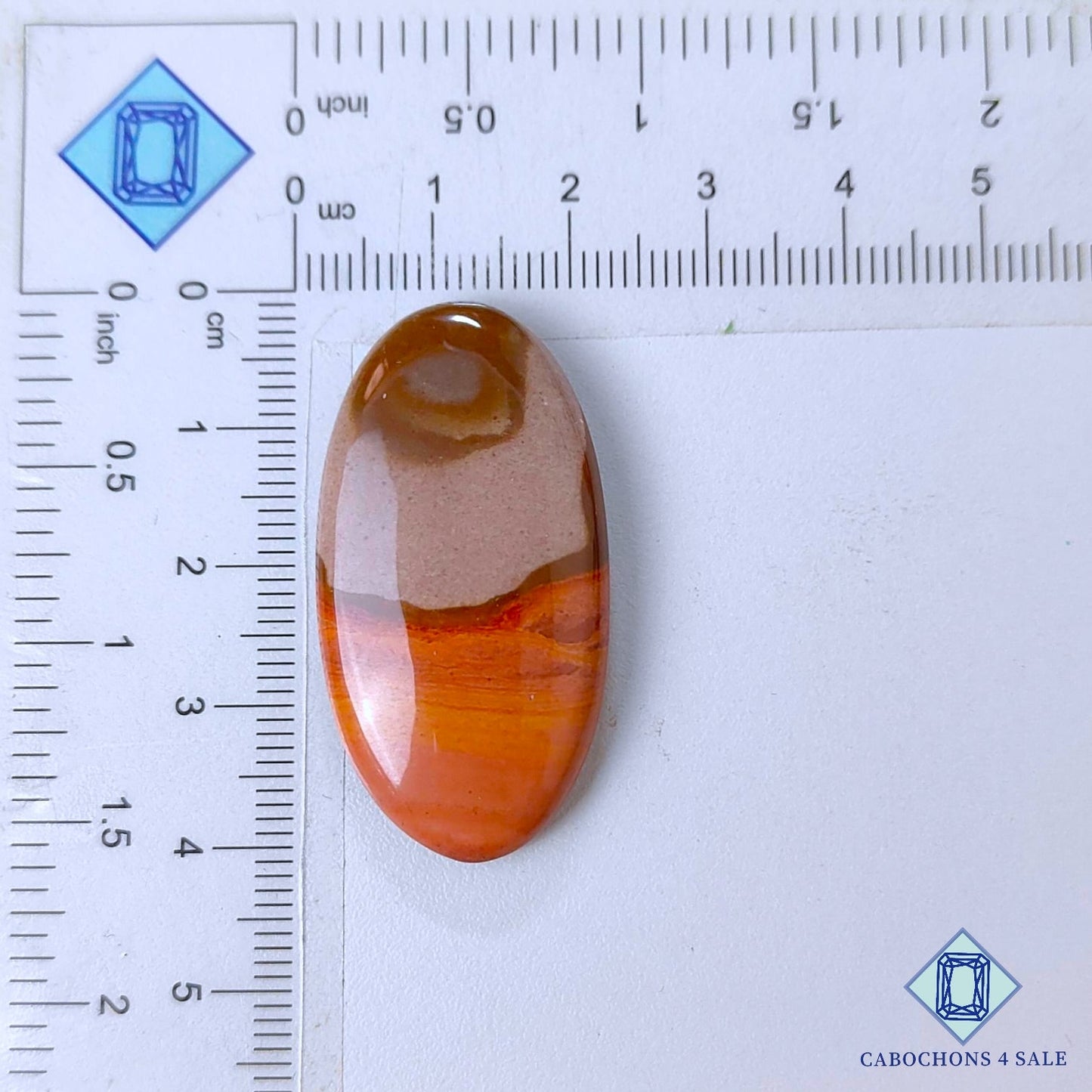Natural Polychrome Jasper Gemstone  Oval Cabochons 39*20*6mm from Madagascar available for sale