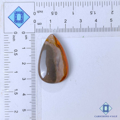 Natural Polychrome Jasper Gemstone  Pear Cabochons 32*20*5mm from Madagascar available for sale