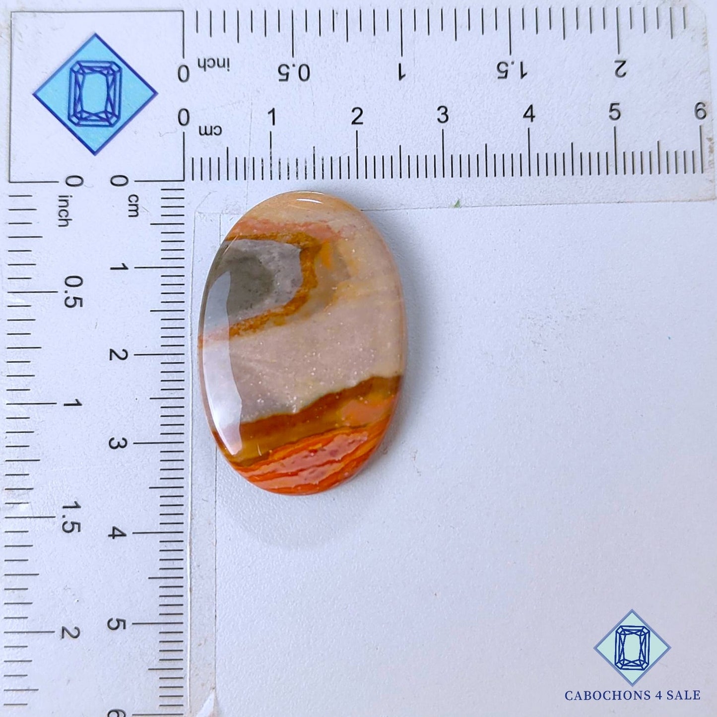 Natural Polychrome Jasper Gemstone  Oval Cabochons 34*23*5mm from Madagascar available for sale