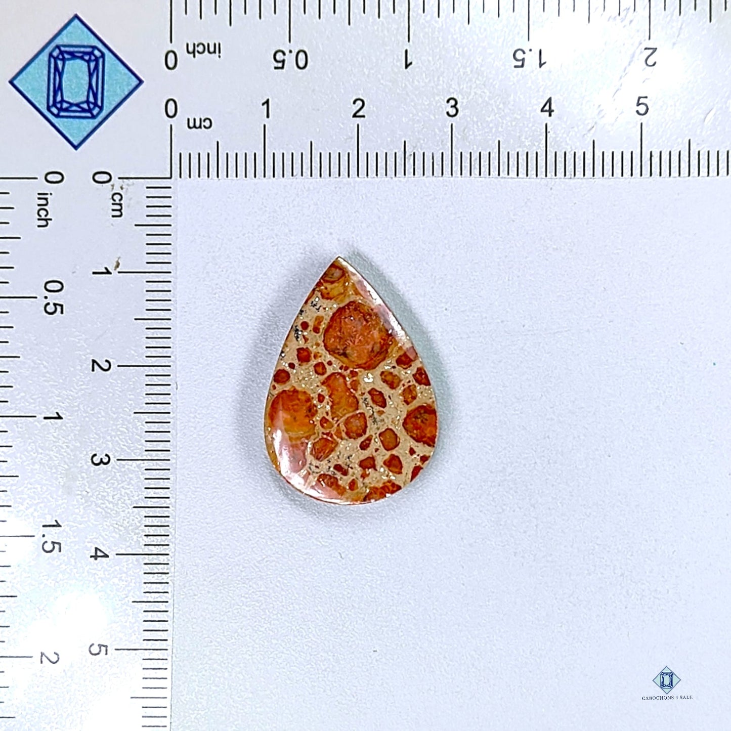 Poppy Jasper Pear Cabochons