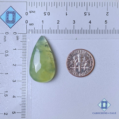 Natural Prehnite Gemstone Pear Cabochons 29*16*8mm from South Africa available for sale