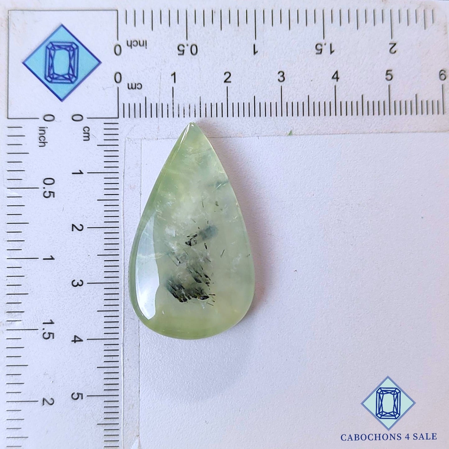 Natural Prehnite Gemstone  Pear Cabochons 39*22*6mm from South Africa available for sale