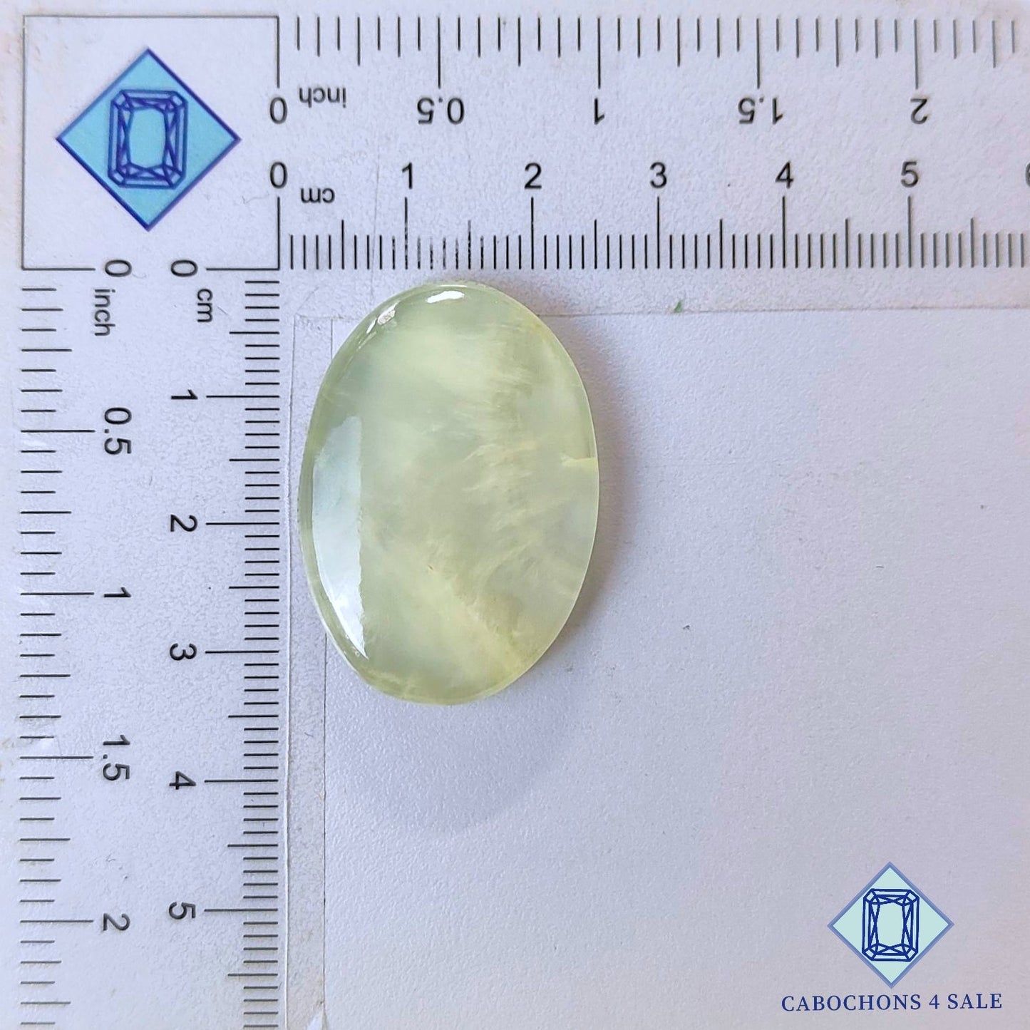 Natural Prehnite Gemstone  Oval Cabochons 35*23*6mm from South Africa available for sale