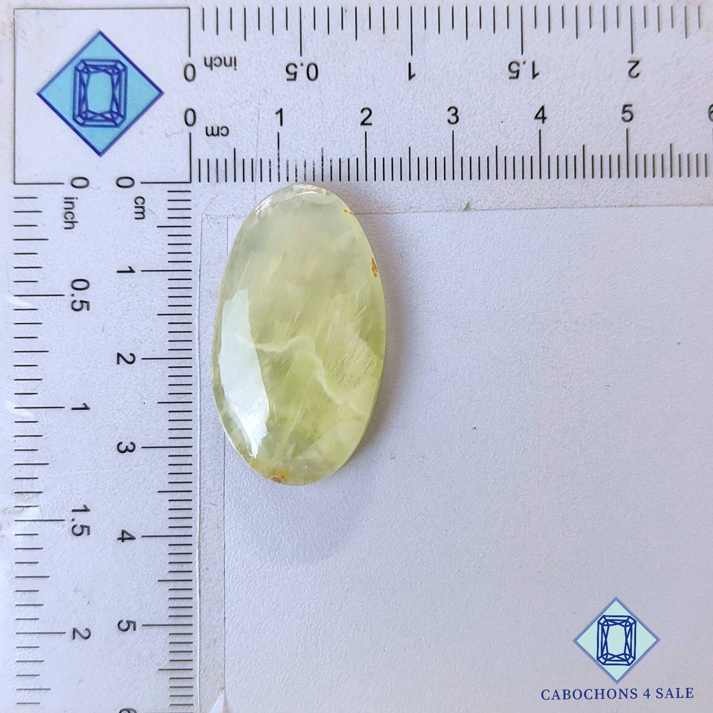 Natural Prehnite Gemstone  Oval Cabochons 33*19*6mm from South Africa available for sale