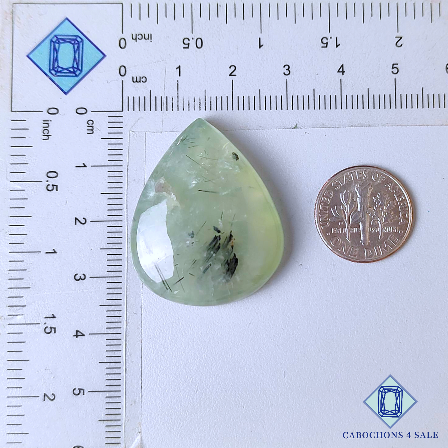 Prehnite Pear Cabochons