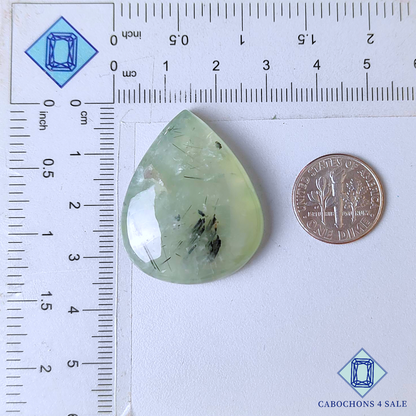 Prehnite Pear Cabochons