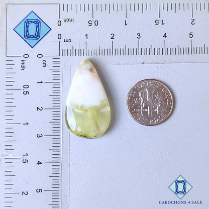 Prehnite Pear Cabochons