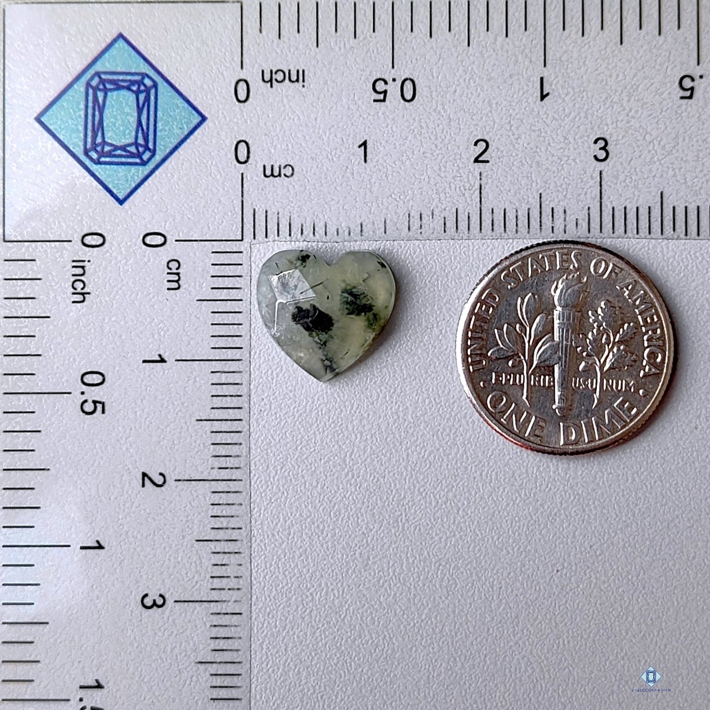 Prehnite Heart Rose Cut