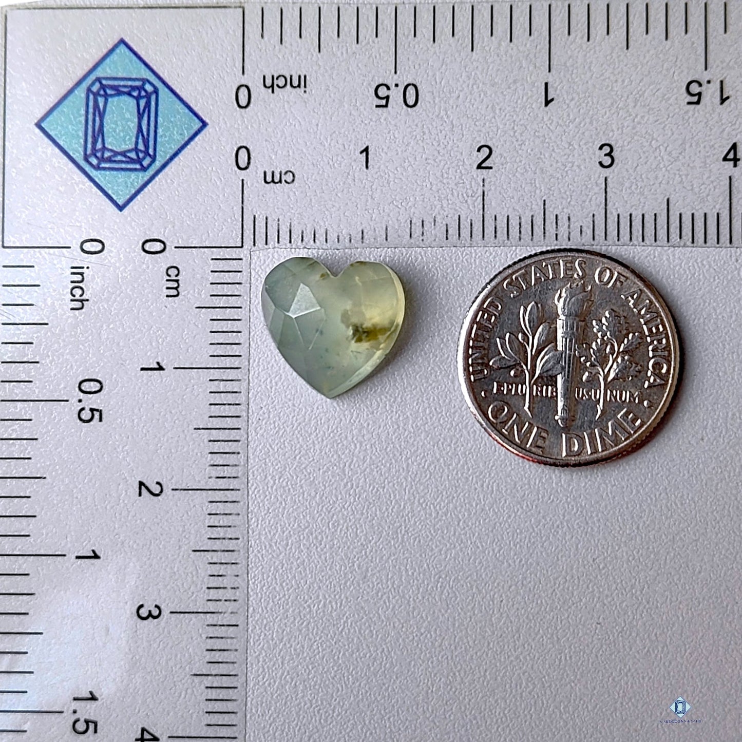 Prehnite Heart Rose Cut