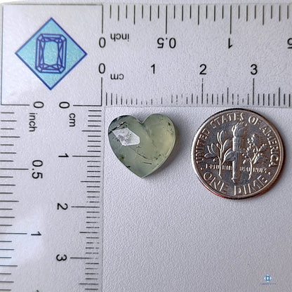 Prehnite Heart Rose Cut