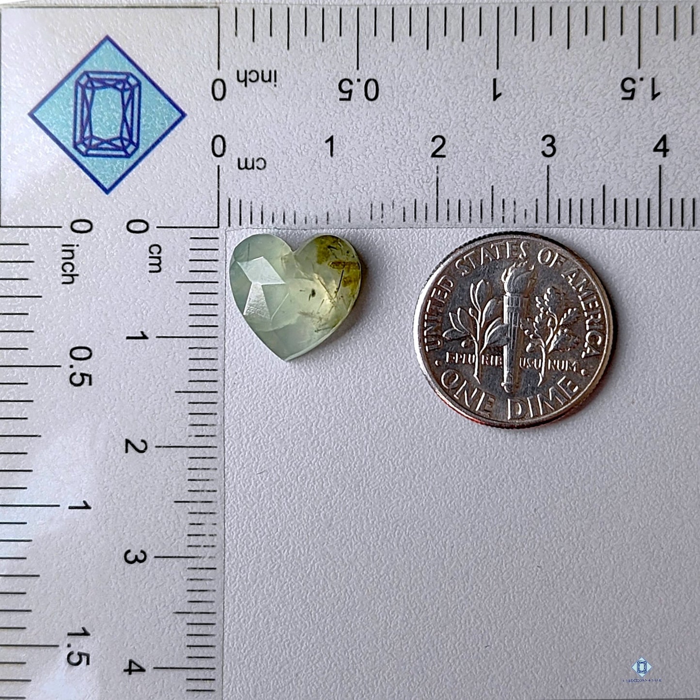 Prehnite Heart Rose Cut