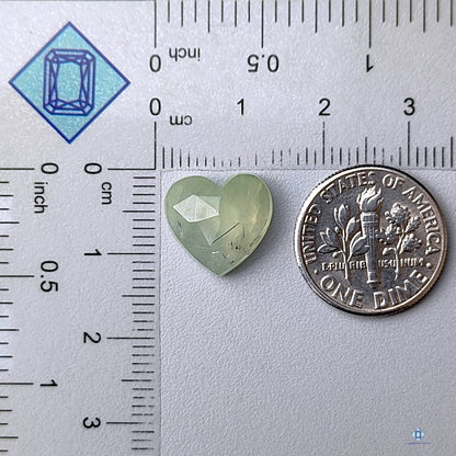 Prehnite Heart Rose Cut