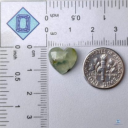 Prehnite Heart Rose Cut