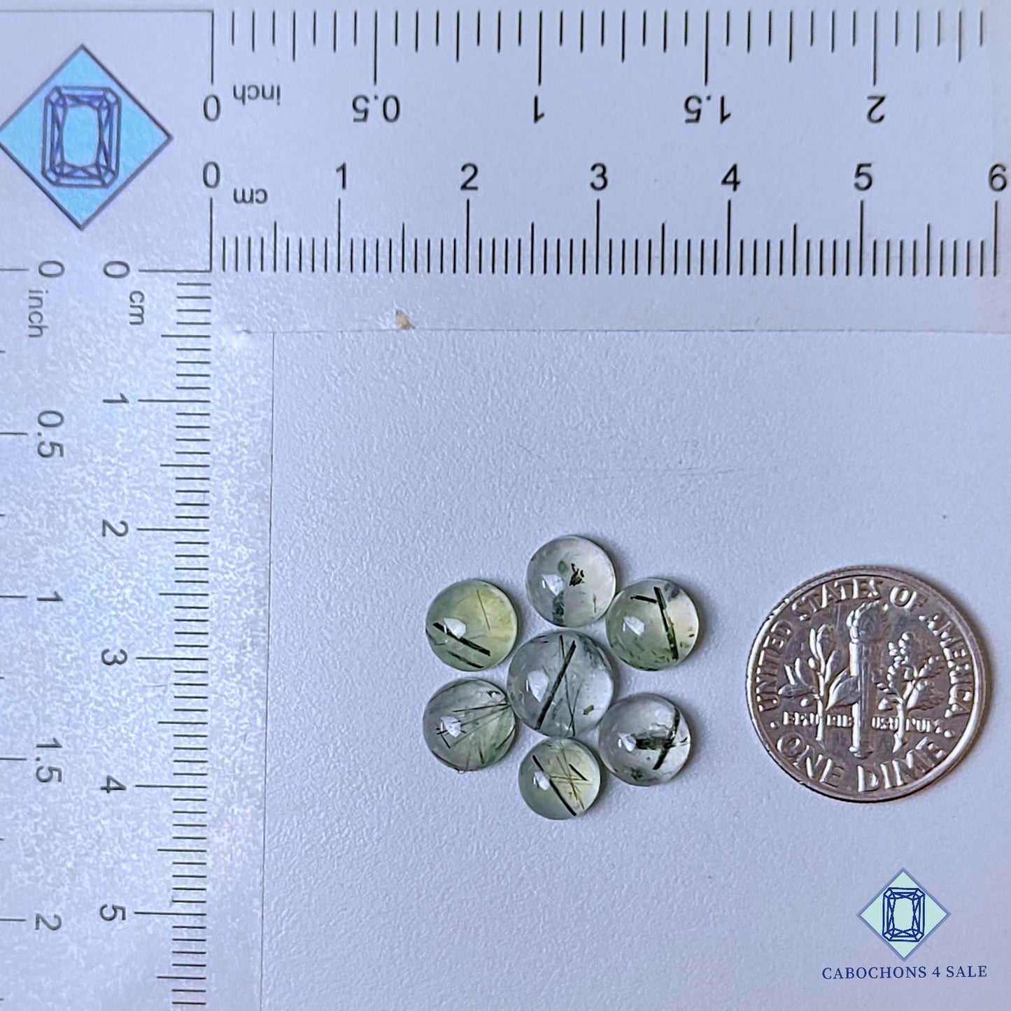 Natural Prehnite Rutile Gemstone  Round Lots 6*4mm to 8*4mm from South Africa  available for sale