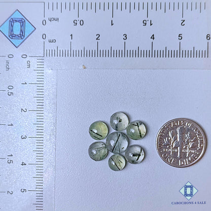 Natural Prehnite Rutile Gemstone  Round Lots 6*4mm to 8*4mm from South Africa  available for sale