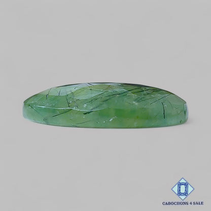 Natural Prehnite Rutile Gemstone  Oval Checker Cut 35*24*7mm from South Africa available for sale