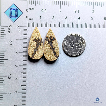 Psilomelane Dendritic Agate Pear Pairs