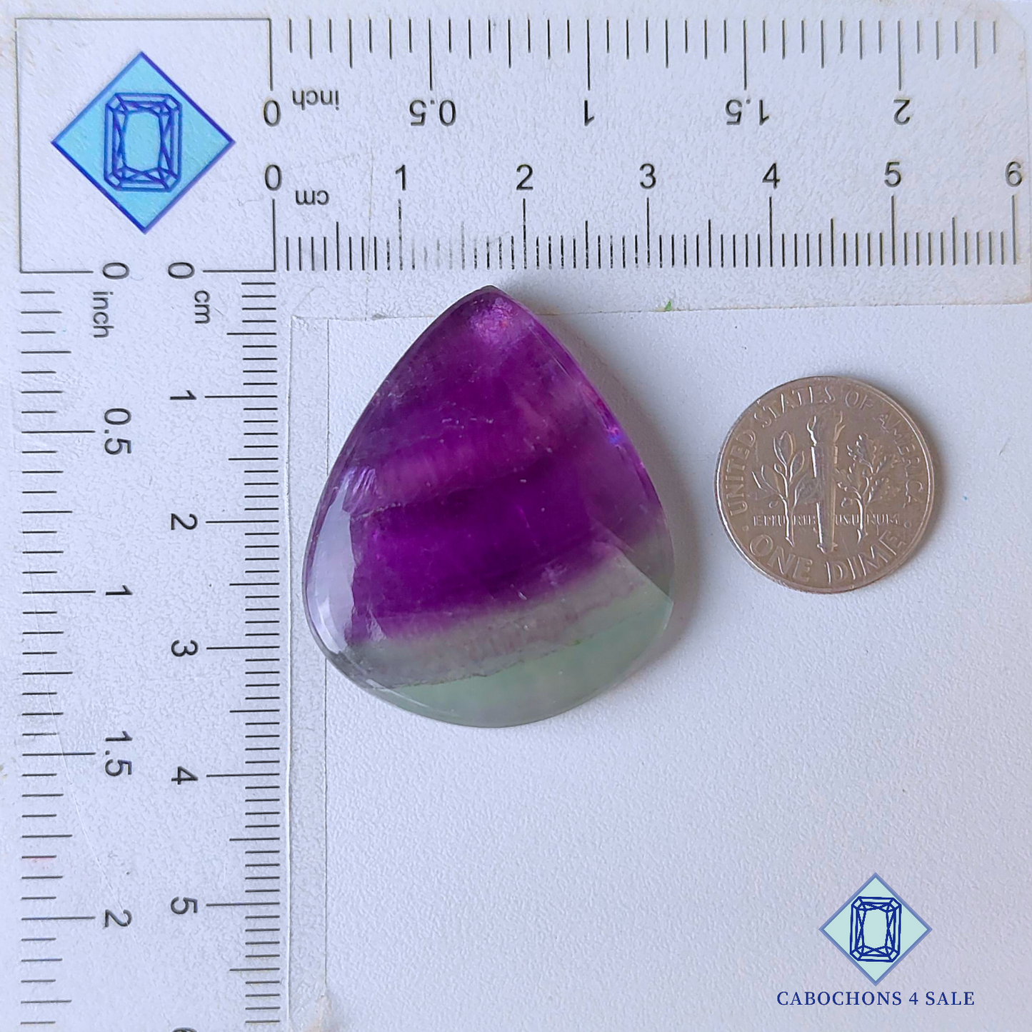 Purple Fluorite Pear Cabochons