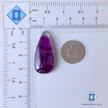 Purple Fluorite Pear Cabochons