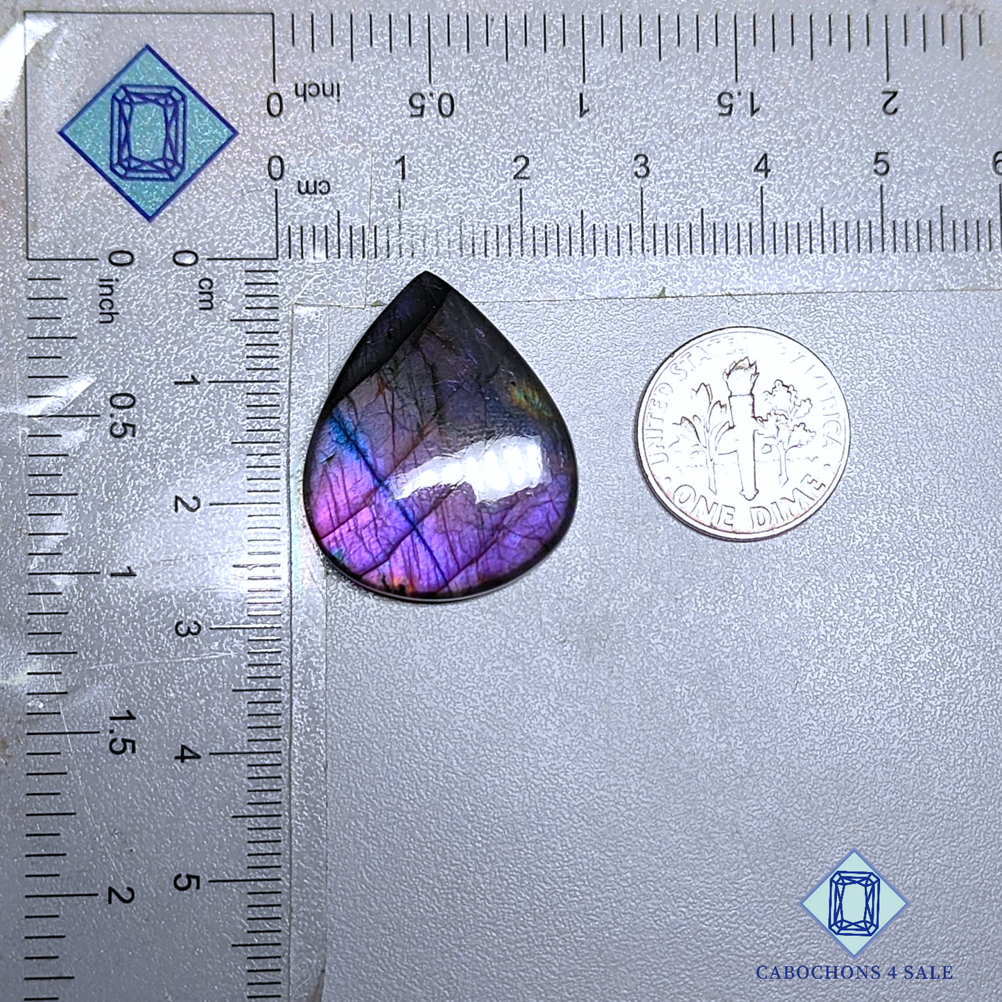 Purple Labradorite Pear Cabochons
