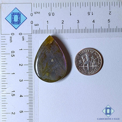 Natural Purple Labradorite Gemstone  Pear Cabochons 30*21*6mm from Madagascar available for sale