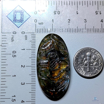 Purple Labradorite Oval Carvings