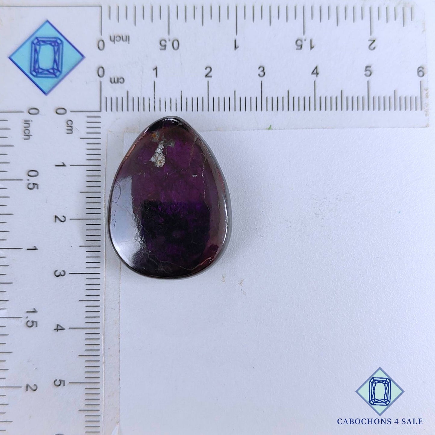 Cabujones de pera de piedra preciosa purpurita natural de 29 x 22 x 7 mm de Namibia, disponibles para la venta.