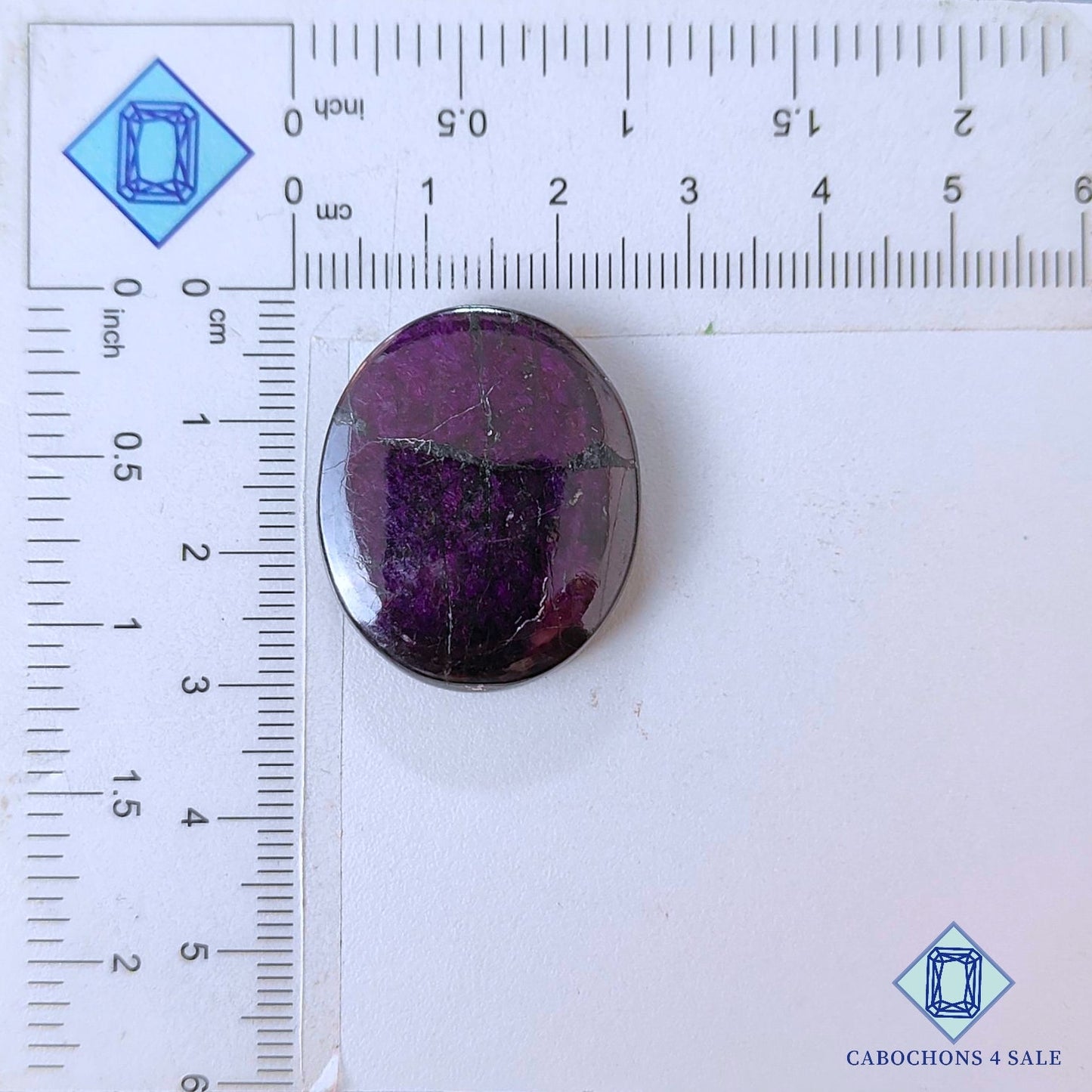 Cabujones ovalados de purpurita natural de 29 x 24 x 6 mm de Namibia, disponibles para la venta.