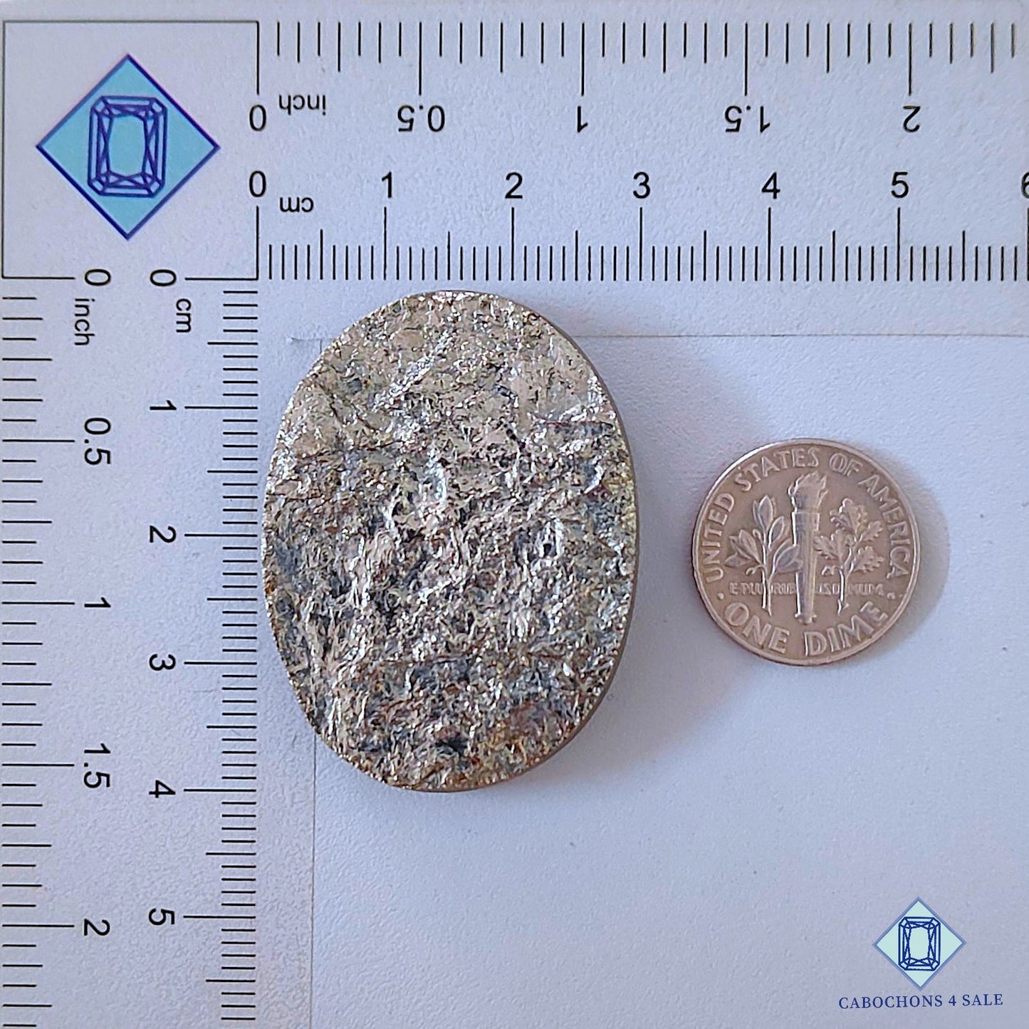 Natural Pyrite Gemstone  Oval Druzy 39*29*6mm from Peru available for sale