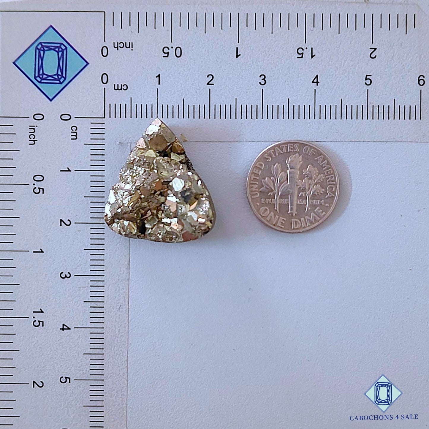 Natural Pyrite Gemstone  Triangle Druzy 23*21*9mm from Peru available for sale