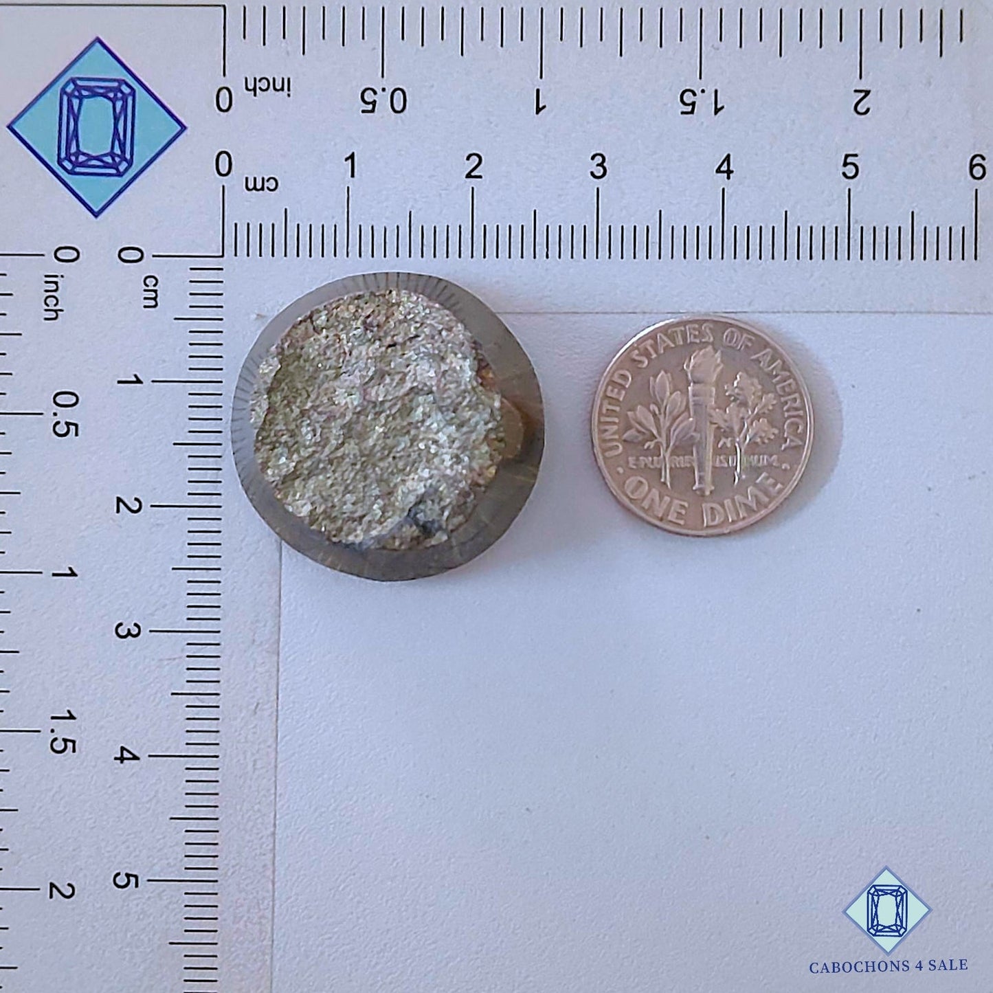 Natural Pyrite Gemstone  Round Druzy 25*10mm from Peru available for sale