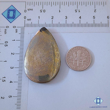 Natural Pyrite Gemstone  Pear Cabochons 40*25*5mm from Peru available for sale