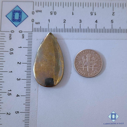Natural Pyrite Gemstone  Pear Cabochons 34*19*4mm from Peru available for sale