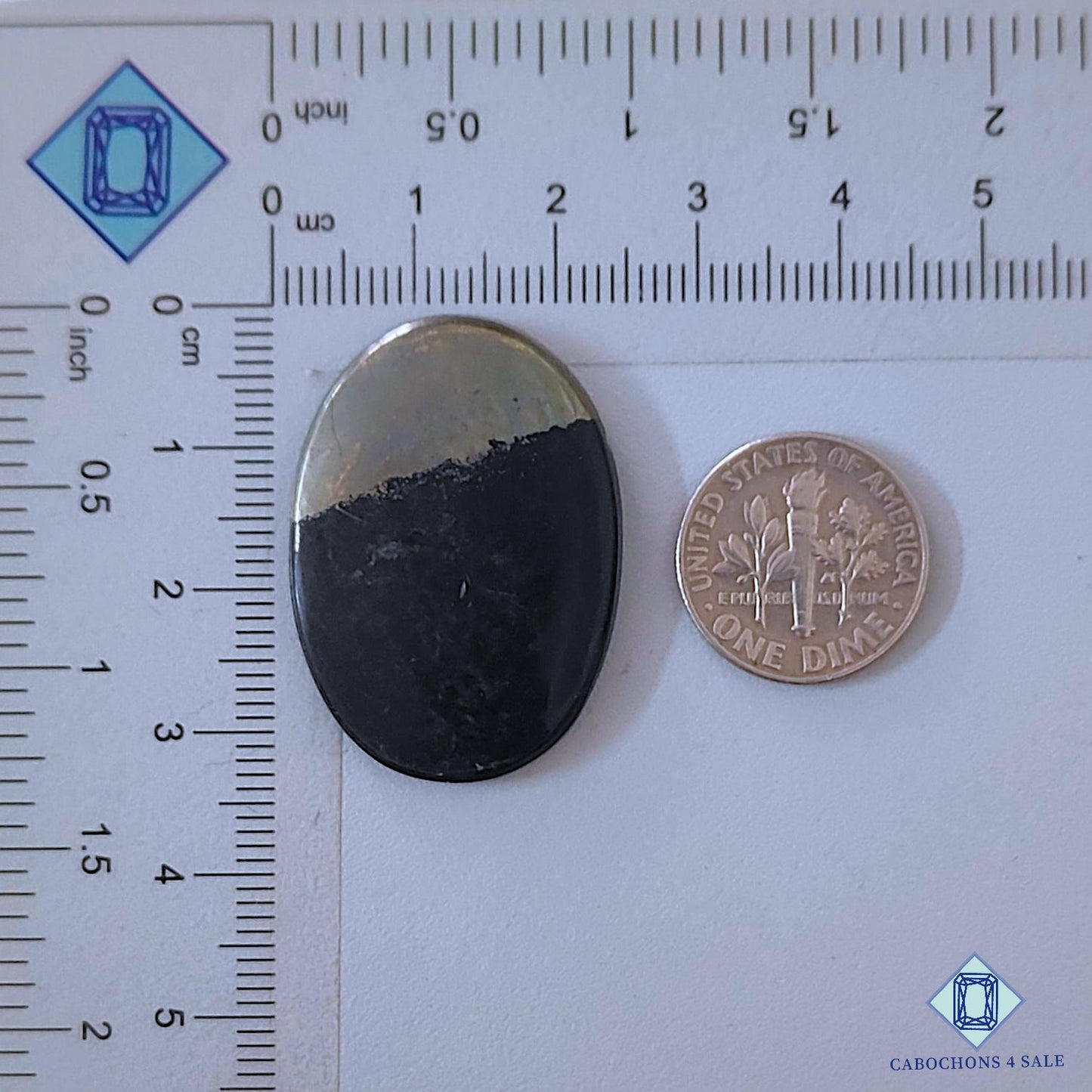 Natural Pyrite Gemstone  Oval Cabochons 33*24*4mm from Peru available for sale