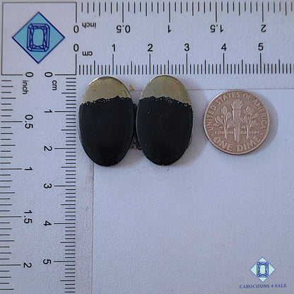 Natural Pyrite Gemstone  Oval Pairs 24*15*3mm from Peru available for sale