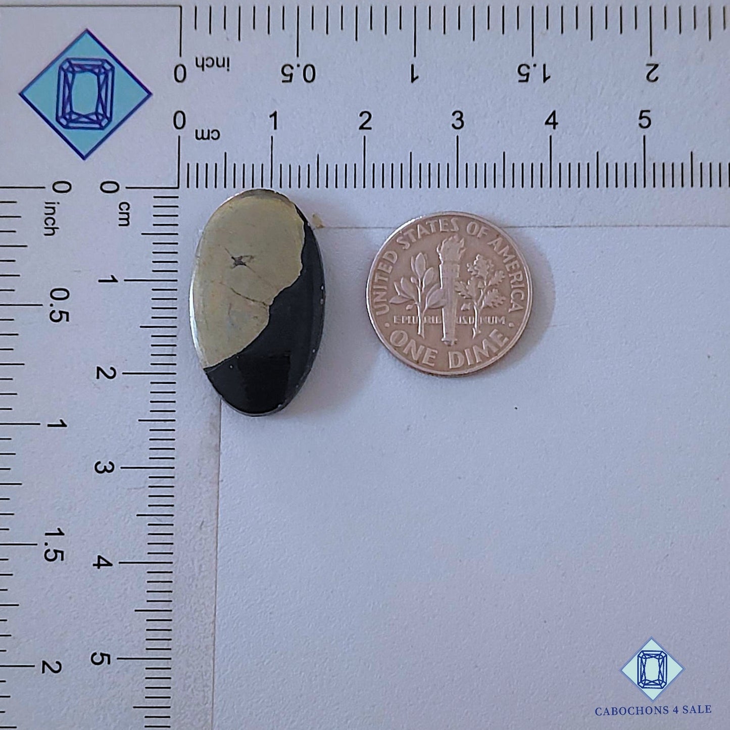 Natural Pyrite Gemstone  Oval Cabochons 24*14*4mm from Peru available for sale