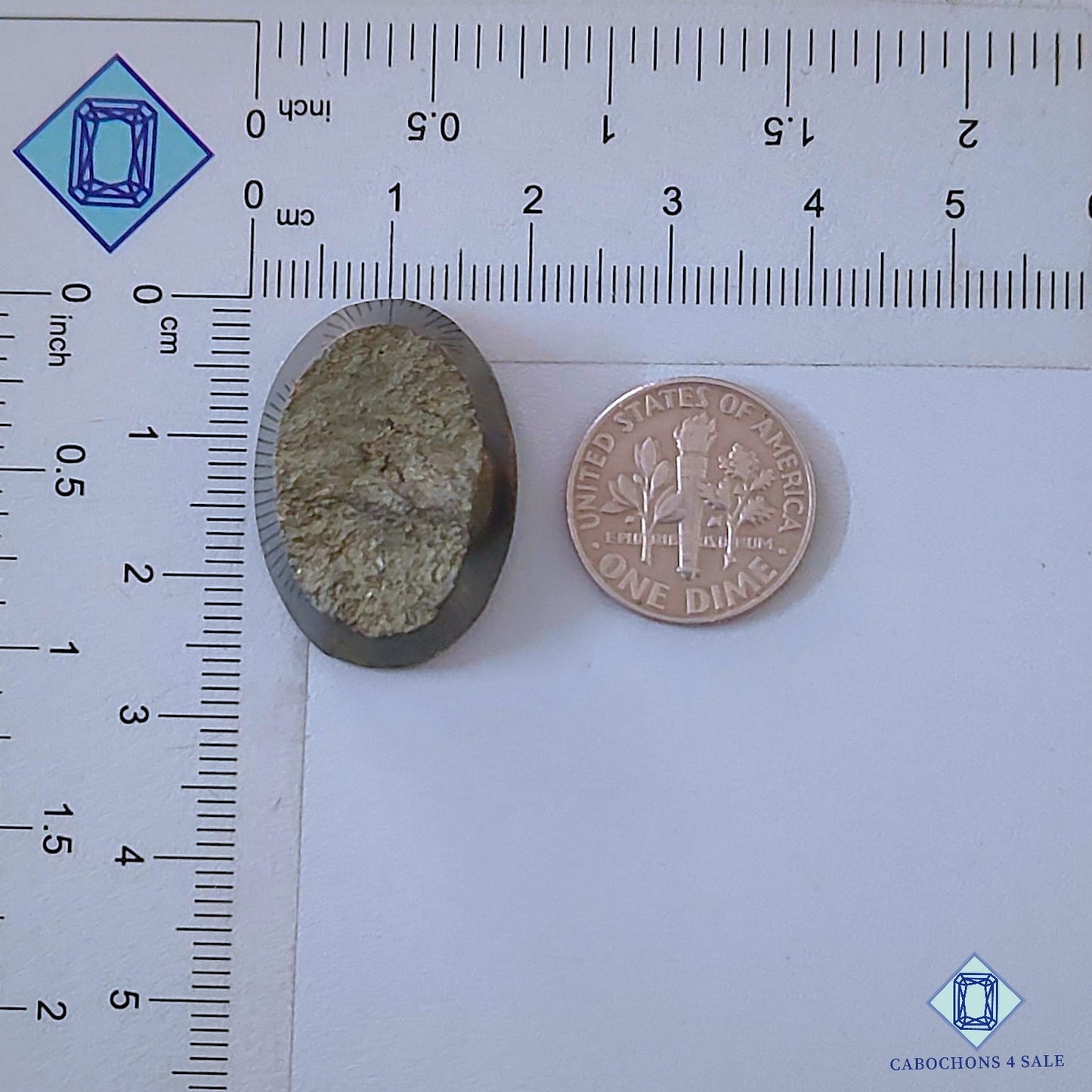 Natural Pyrite Gemstone  Oval Druzy 26*19*8mm from Peru available for sale