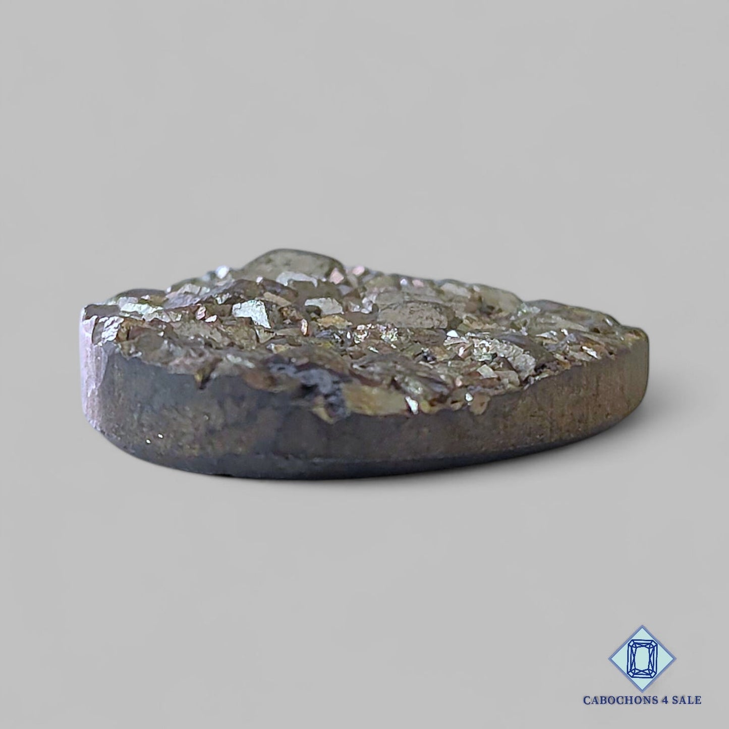 Natural Pyrite Gemstone  Pear Druzy 27*26*6mm from Peru available for sale