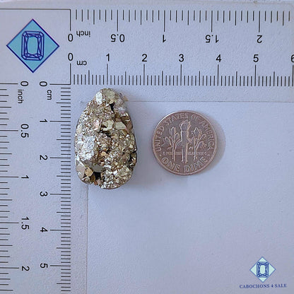 Natural Pyrite Gemstone  Pear Druzy 27*17*12mm from Peru available for sale