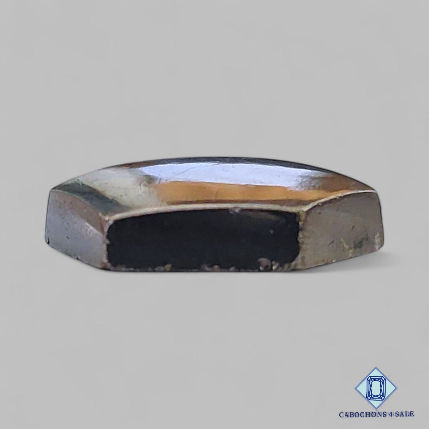 Cabujones hexagonales de pirita natural de 21 x 19 x 5 mm, de Perú, disponibles para la venta.