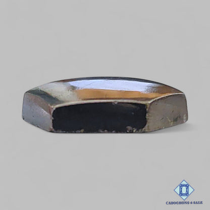 Cabujones hexagonales de pirita natural de 21 x 19 x 5 mm, de Perú, disponibles para la venta.